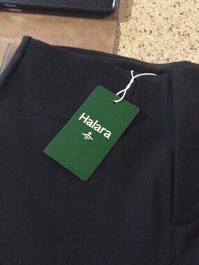 HALARA Black Leggings with Green Brand Tag
